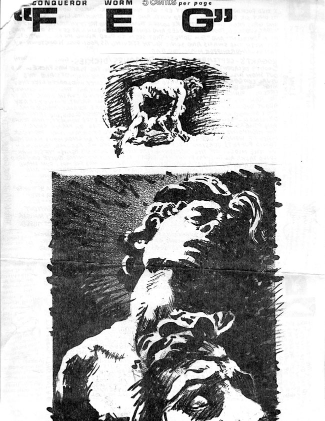 cover of an unknown issue of Conqueror Worm zine