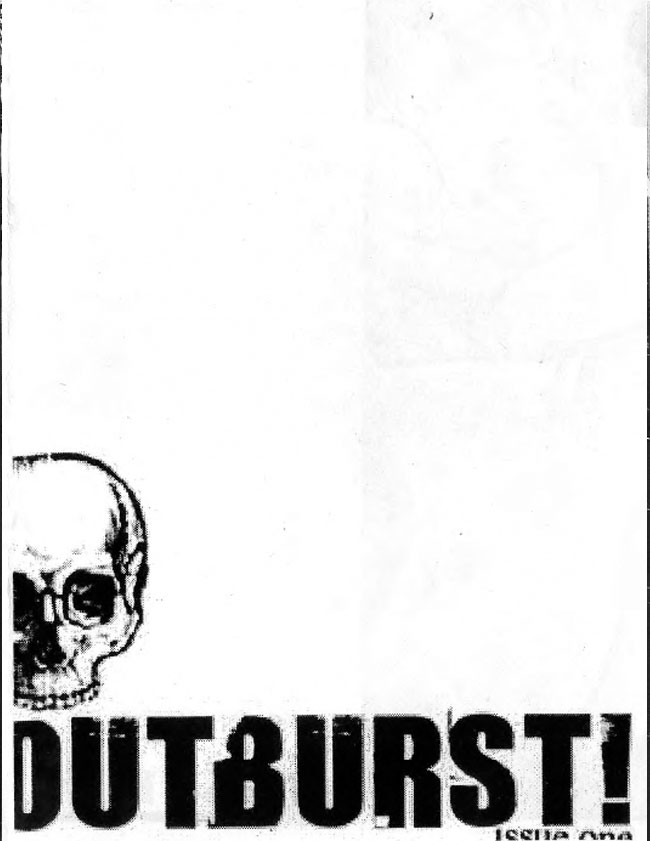 Outburst! zine issue one cover