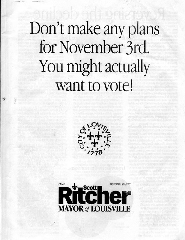 Scott Ritcher for mayor brochure cover