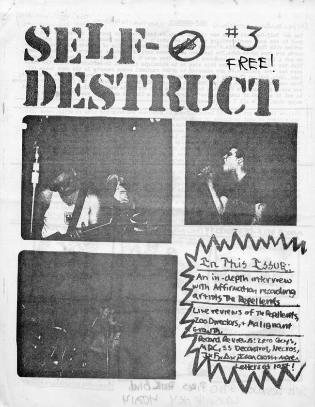 Cover of Self Destruct zine issue 3