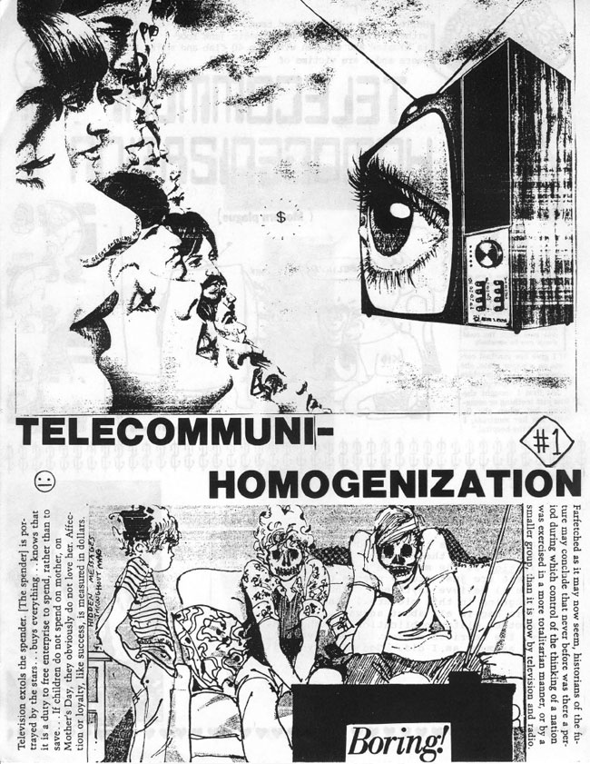 Cover of Telecommunihomogenization zine issue 1